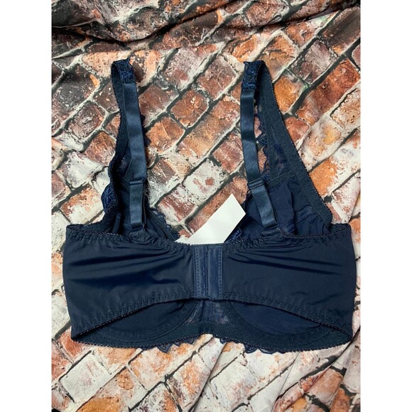 NWT Curve Muse Lingerie 34DD Blue Bra Lace Underwire Unlined Sexy Brand New - Picture 2 of 3